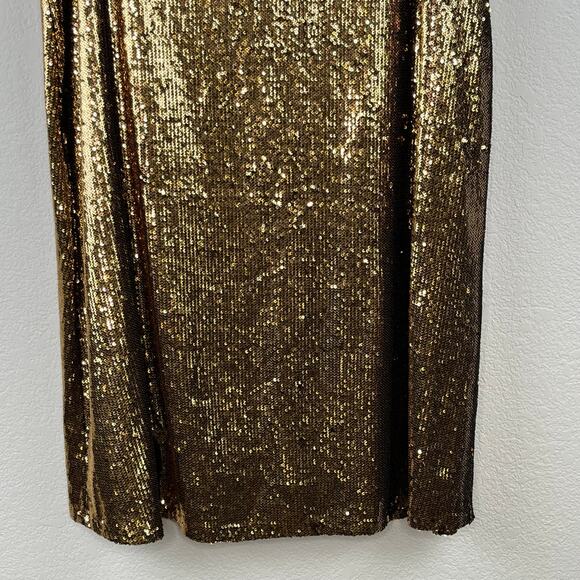 Michael Kors Sparkly Gold Sequin A-Line Formal Midi Skirt Small/Medium NWT - Picture 6 of 12